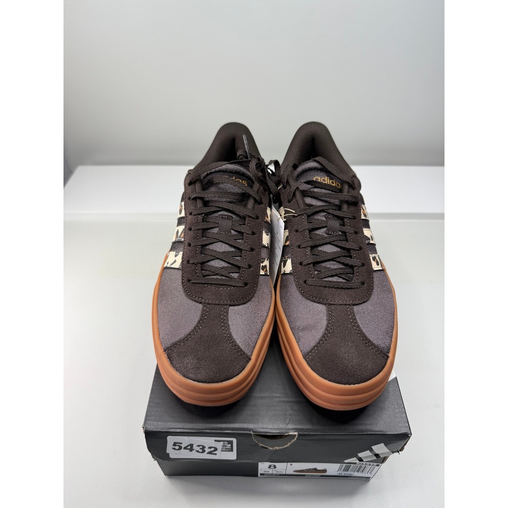 Adidas VL Court Bold Womens Platform Sneakers Brown Leopard KI3335 Size 8 NEW - Picture 3 of 9
